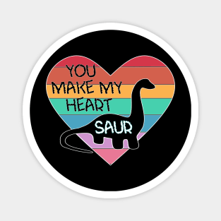 You Make my Heart Saur Dinosaur Valentine Magnet